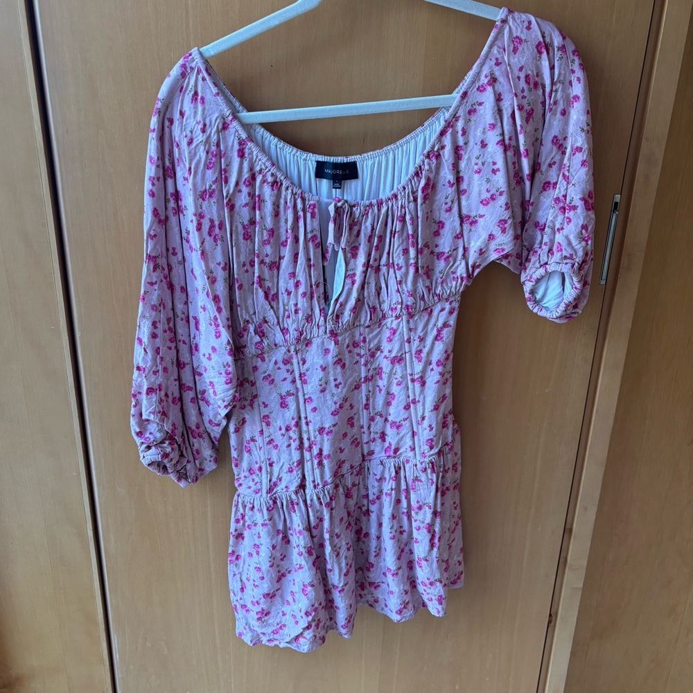 Floral Drop Waist One Shoulder Dress